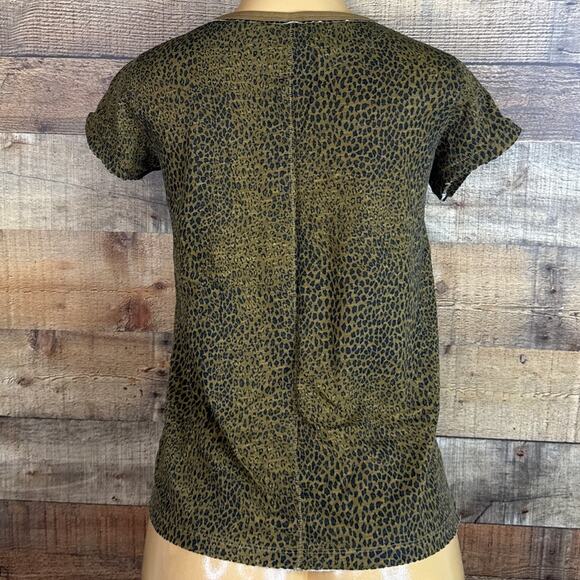 We The Free People Clare Top Leopard Print Short Sleeve Tee Shirt Size Small - Picture 8 of 10